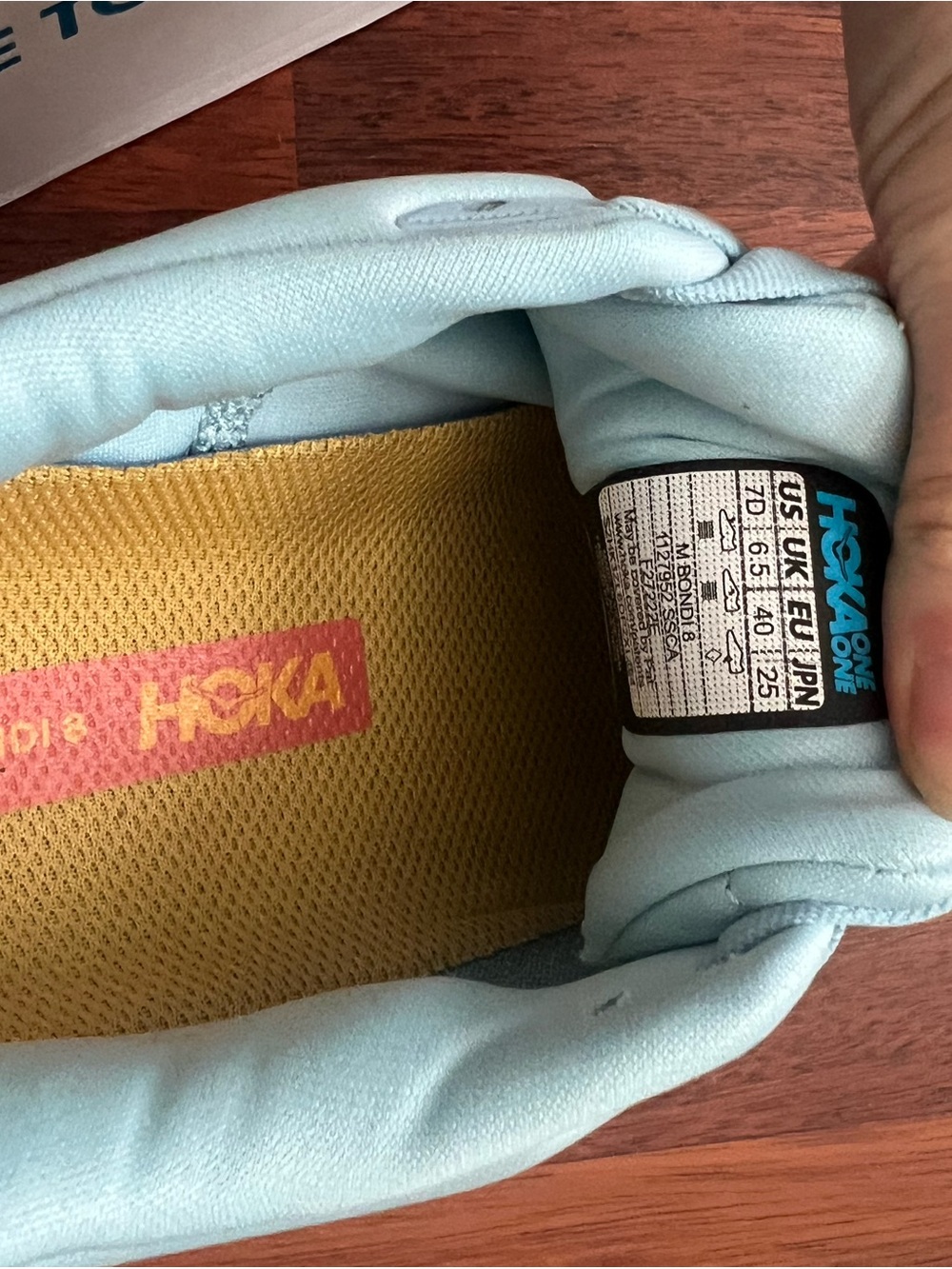 Hoka Women's Light Blue and Yellow Running Sneakers - Picture 3 of 4